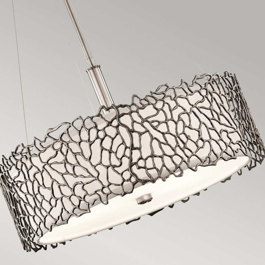 Kichler - Lámpara colgante SILVER CORAL 3xE27/100W/230V cromo mate