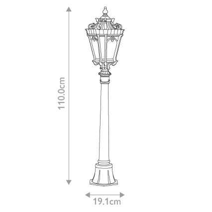 Kichler - Lámpara de exterior TOURNAI 1xE27/60W/230V IP44 bronce