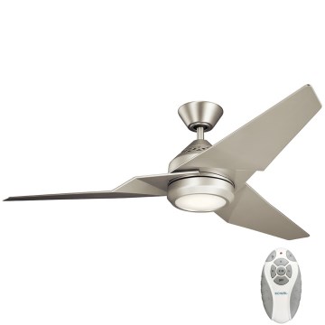Kichler - Ventilador de techo LED regulable JADE LED/18W/230V plata + control remoto