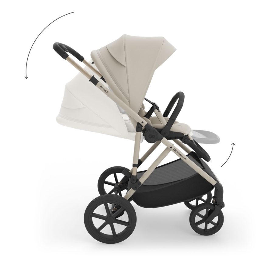 KINDERKRAFT - Carrito combinable 3 en 1 PRIME 3 Sand Dune