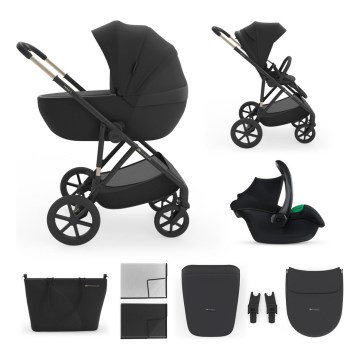 KINDERKRAFT - Cochecito combinable 3 en 1 PRIME 3 Venezian Negro