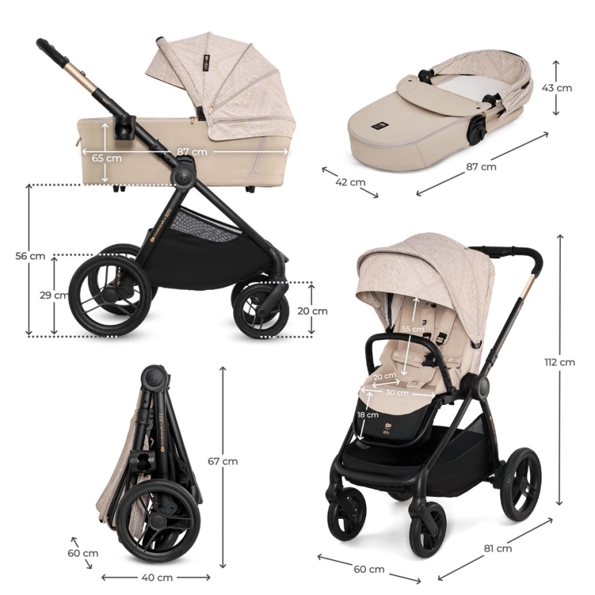 KINDERKRAFT - Cochecito combinado 2 en 1 NEA 2 Dune Whisper Bizuu