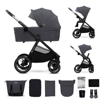 KINDERKRAFT - Cochecito combinado 2en1 NEA 2 gris oscuro