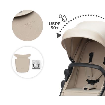 KINDERKRAFT - Cochecito combinado 3en1 NEWLY Sand beige + silla de coche MINK PRO