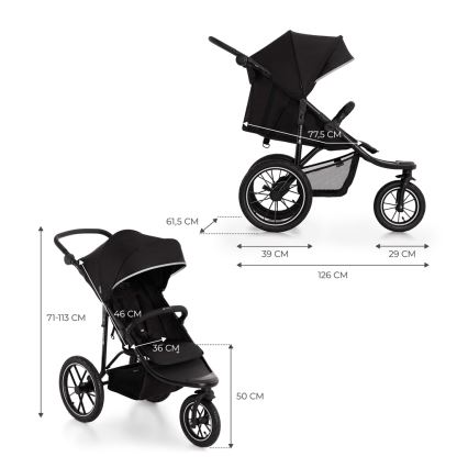 KINDERKRAFT - Cochecito deportivo HELSI2 negro