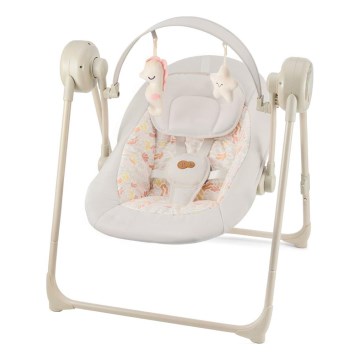 KINDERKRAFT - Columpio infantil con melodía SWINGEE beige 4xAAA/230V