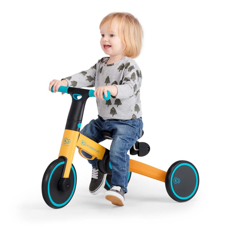 KINDERKRAFT - Correpasillos infantil 3 en 1 4TRIKE amarillo/turquesa