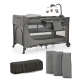 KINDERKRAFT - Cuna de viaje JOY 2 con accesorios gris