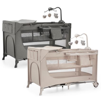KINDERKRAFT - Cuna de viaje JOY 2 con accesorios gris