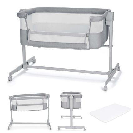 KINDERKRAFT - Cuna para bebé NESTE UP2, gris claro