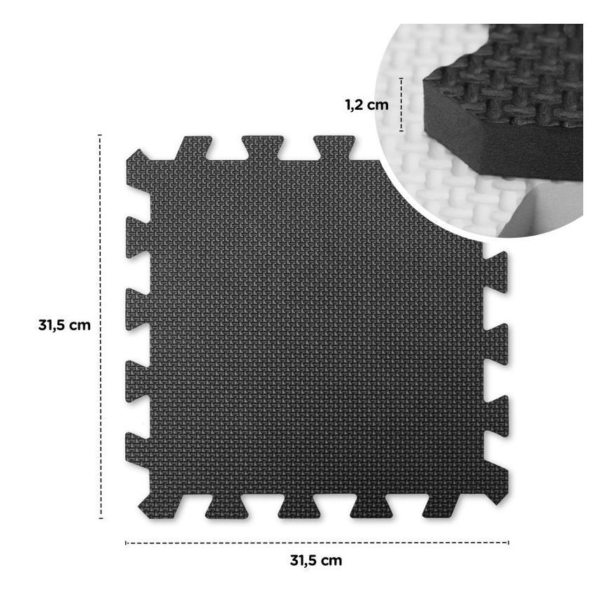 KINDERKRAFT - Puzzle de espuma LUNO 30 piezas negro/blanco