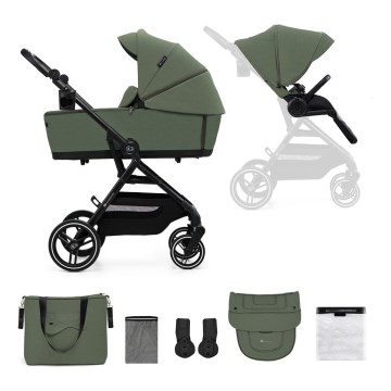 KINDERKRAFT SELECT - Cochecito combinable 2 en 1 YOXI Verde místico