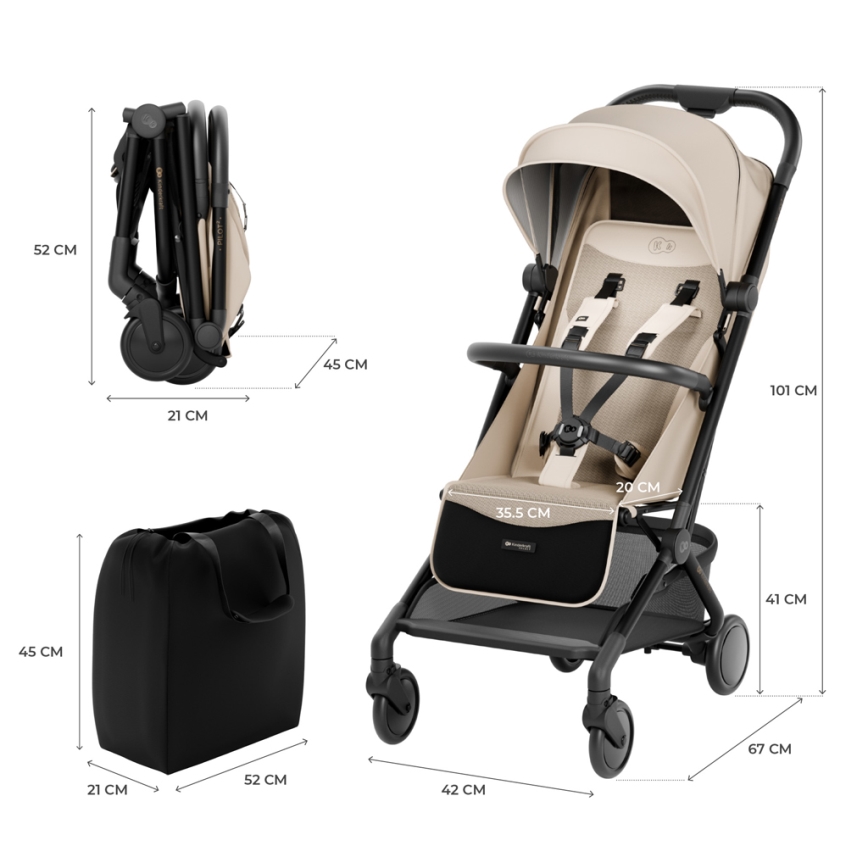 KINDERKRAFT SELECT - Cochecito deportivo PILOT 2, beige