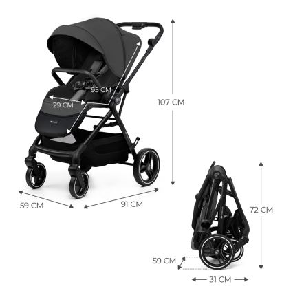 KINDERKRAFT SELECT - Cochecito deportivo YOXI Moonlight grey