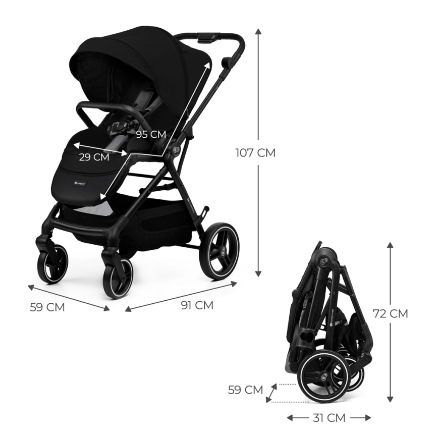 KINDERKRAFT SELECT - Cochecito deportivo YOXI Pure black