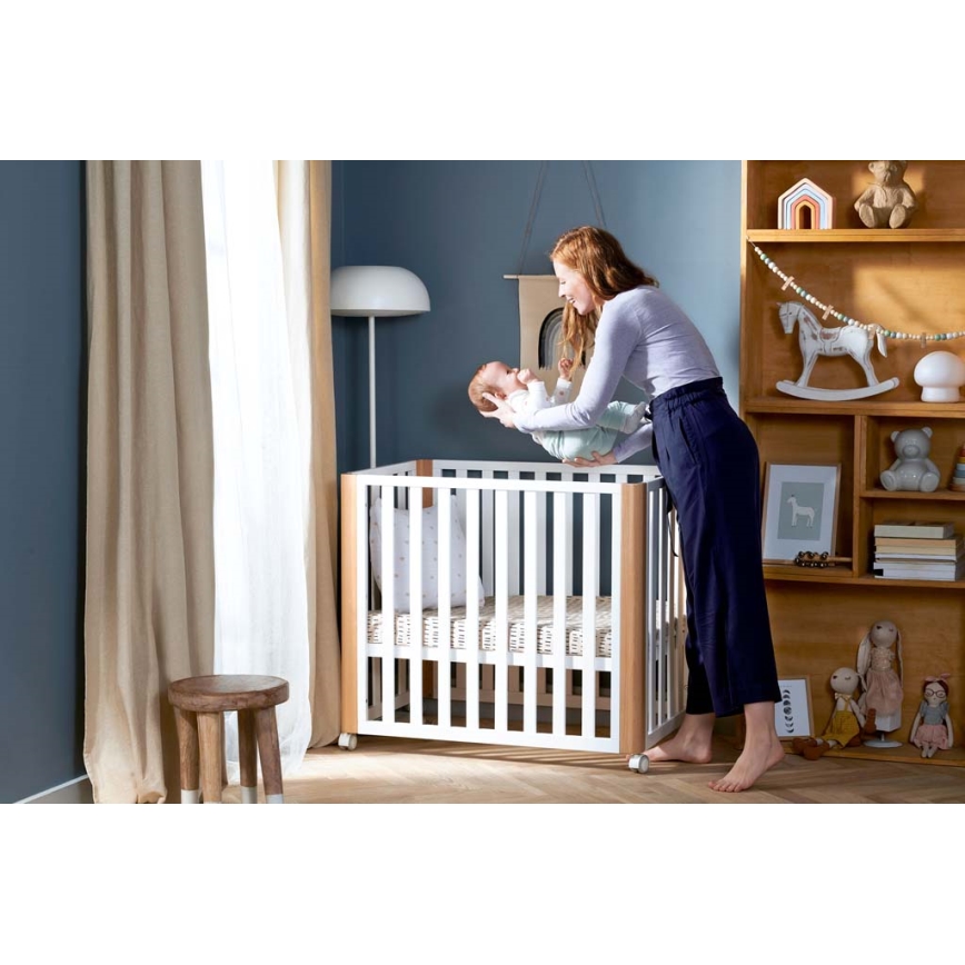 KINDERKRAFT SELECT - Cuna para bebé 4 en 1 KOYA Premium haya/pino