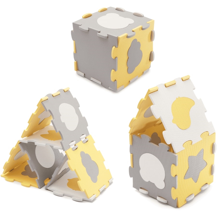 KINDERKRAFT - Puzzle de espuma LUNO 30pcs gris/amarillo