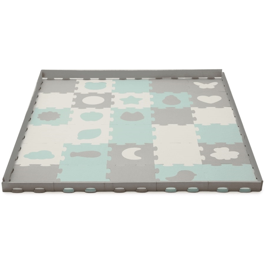 KINDERKRAFT - Puzzle de espuma LUNO 30pcs gris/menta