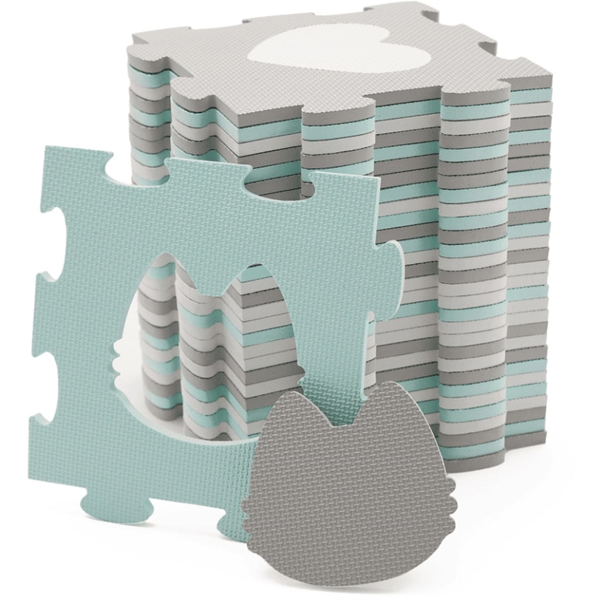 KINDERKRAFT - Puzzle de espuma LUNO 30pcs gris/menta