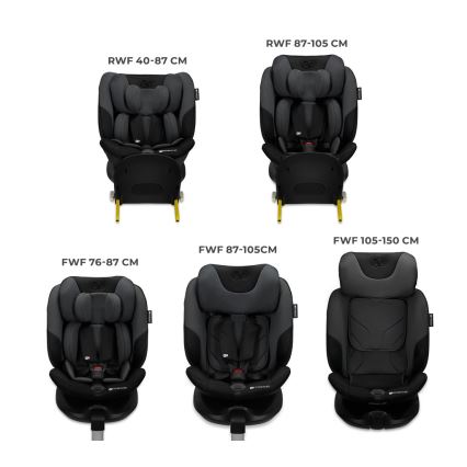 KINDERKRAFT SELECT - Silla de coche infantil con base giratoria I-FIX (40-150 cm) Negro grafito