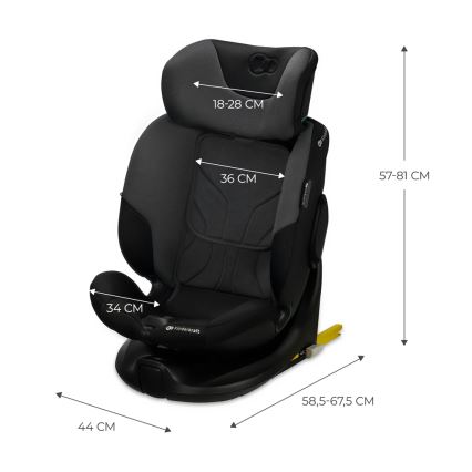KINDERKRAFT SELECT - Silla de coche infantil con base giratoria I-FIX (40-150 cm) Negro grafito