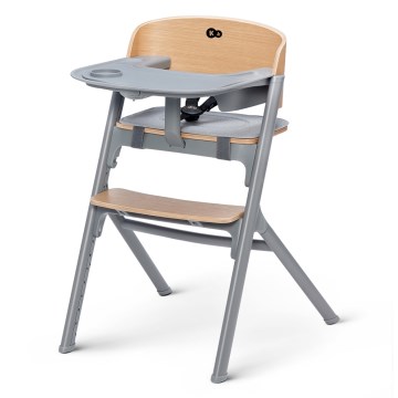 KINDERKRAFT SELECT - Silla de comedor infantil 3 en 1 LIVY Premium roble