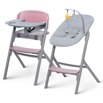 KINDERKRAFT SELECT - Trona infantil 3 en 1 LIVY Premium Aster pink + sillita mecedora CALMEE