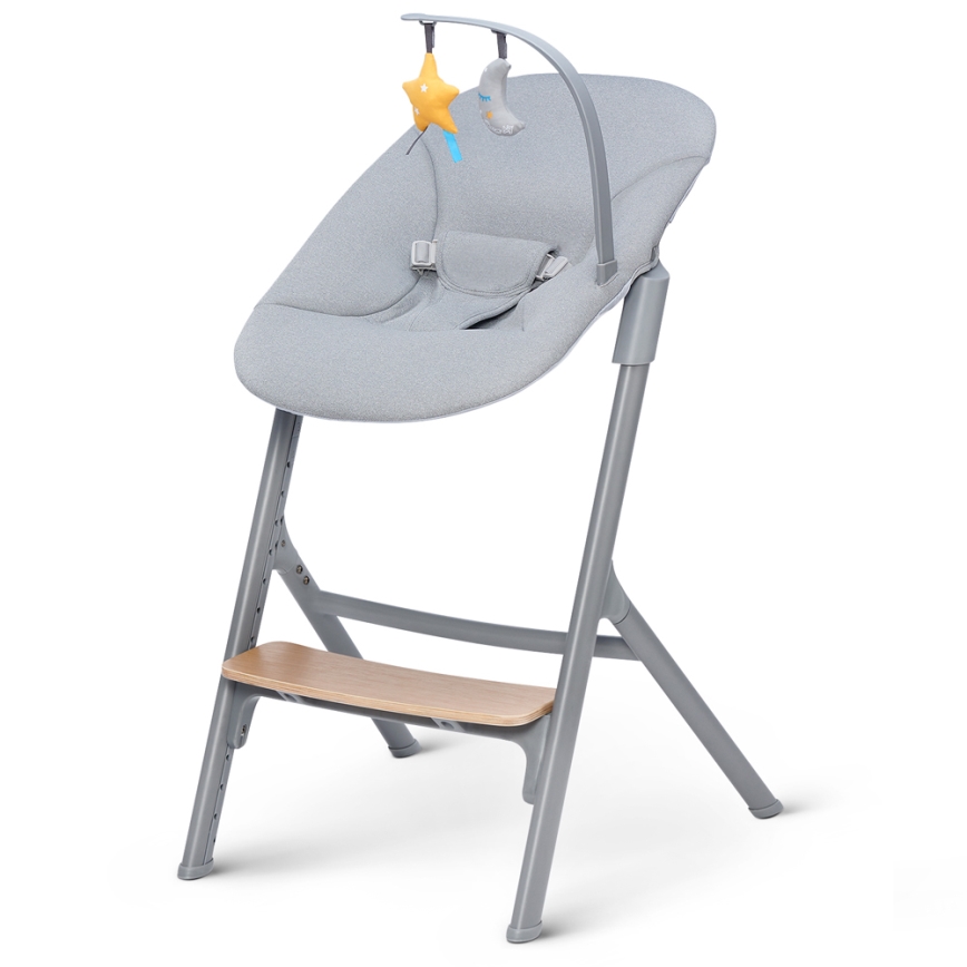 KINDERKRAFT SELECT - Trona infantil 3 en 1 LIVY Premium roble + hamaca CALMEE