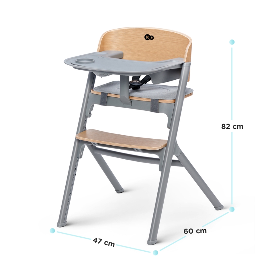 KINDERKRAFT SELECT - Trona infantil 3 en 1 LIVY Premium roble + hamaca CALMEE