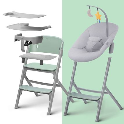KINDERKRAFT SELECT - Trona infantil 3 en 1 LIVY Premium Aster pink + sillita mecedora CALMEE