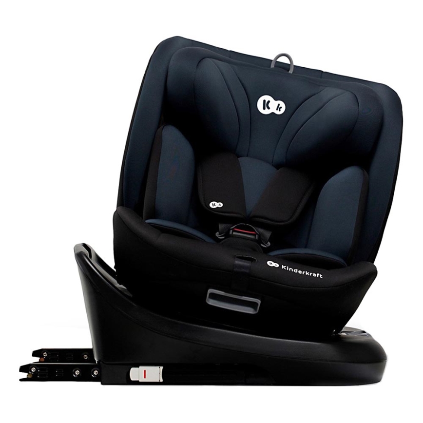 KINDERKRAFT - Silla de coche con base giratoria I-GROW i-Size (40-150 cm) negra