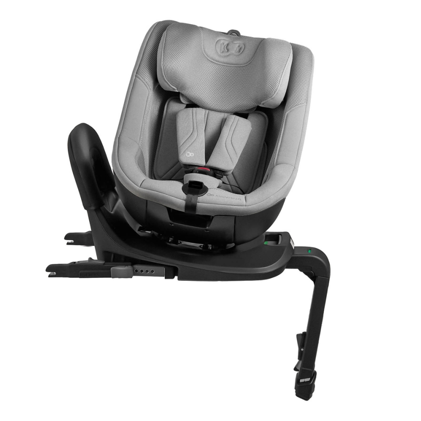 KINDERKRAFT - Silla de coche infantil con base giratoria I-GUARD PRO i-Size 61-105 cm, gris