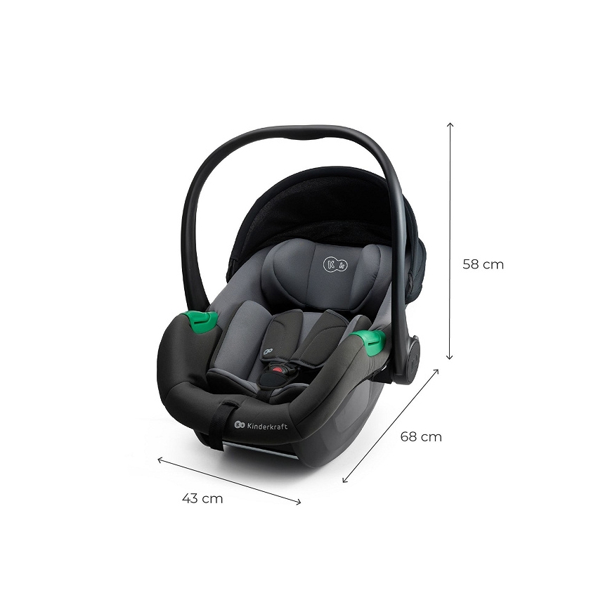 KINDERKRAFT - Silla de coche MINK PRO 2 40-87 cm (0-13 kg) gris