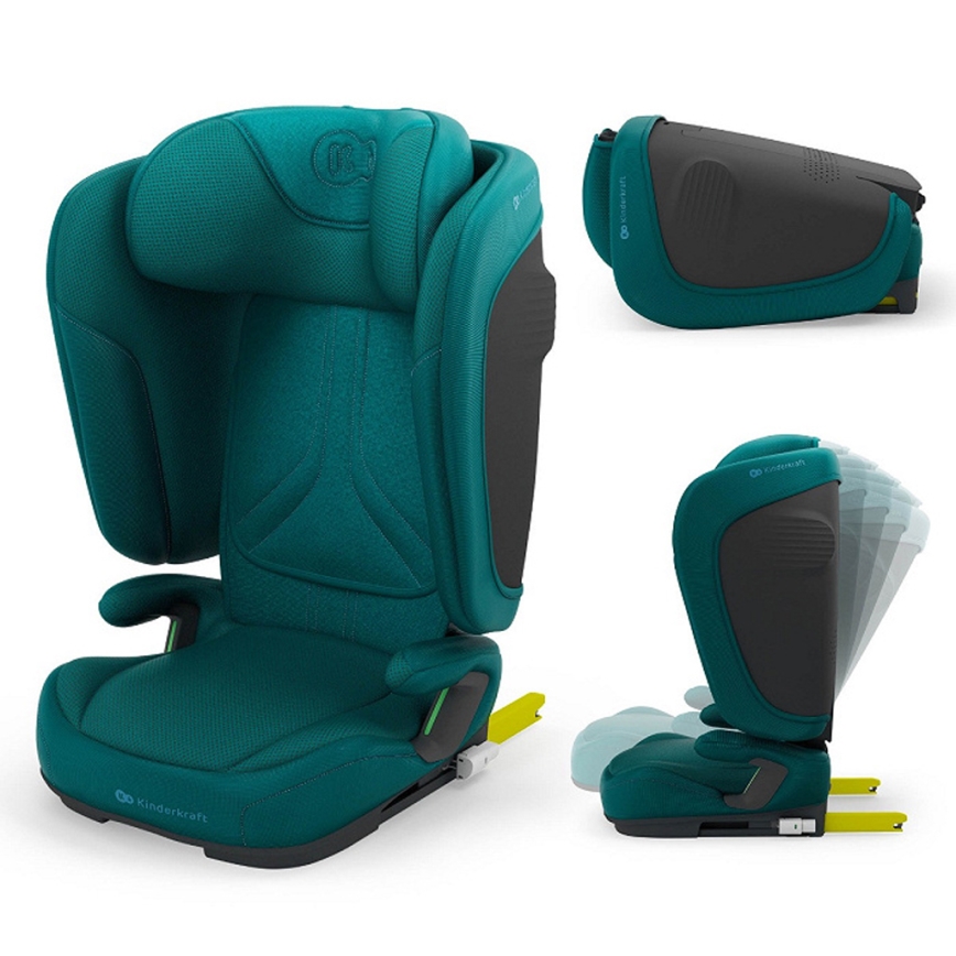KINDERKRAFT - Silla de coche plegable UNITY 2 i-Size 100-150 cm turquesa