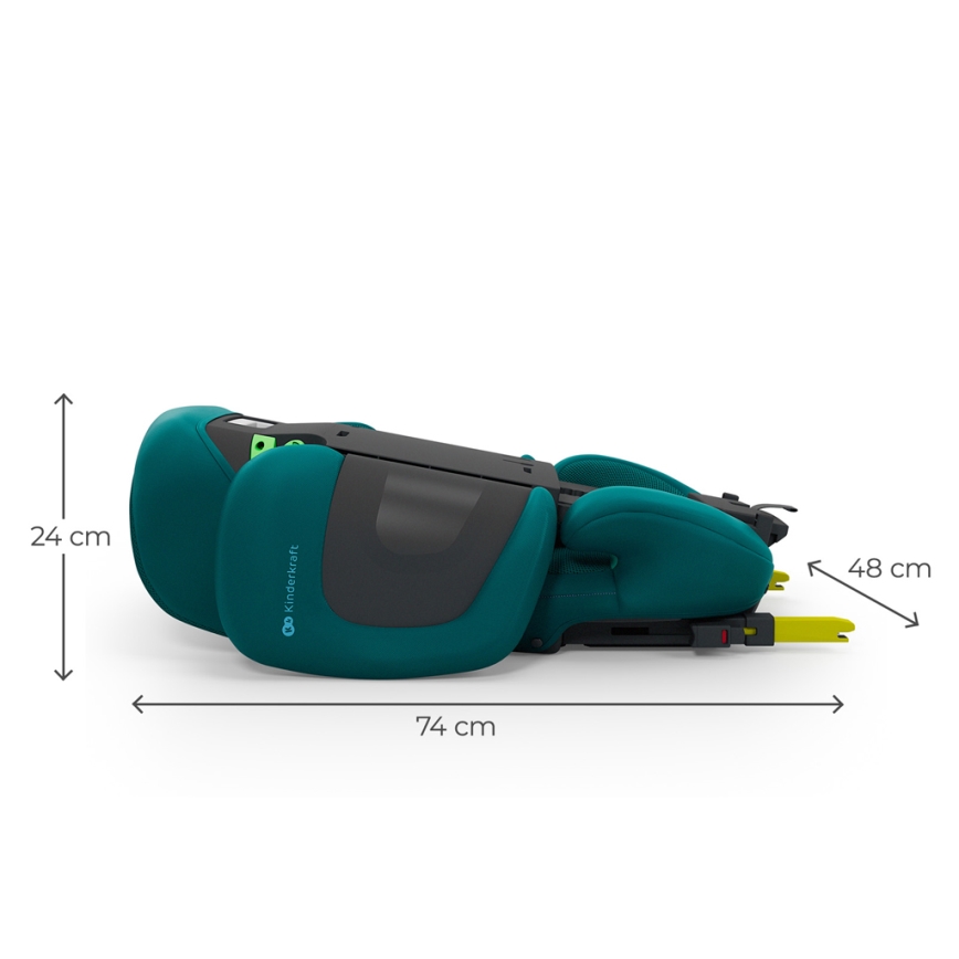 KINDERKRAFT - Silla de coche plegable XPAND 2 PRO 100-150 cm turquesa
