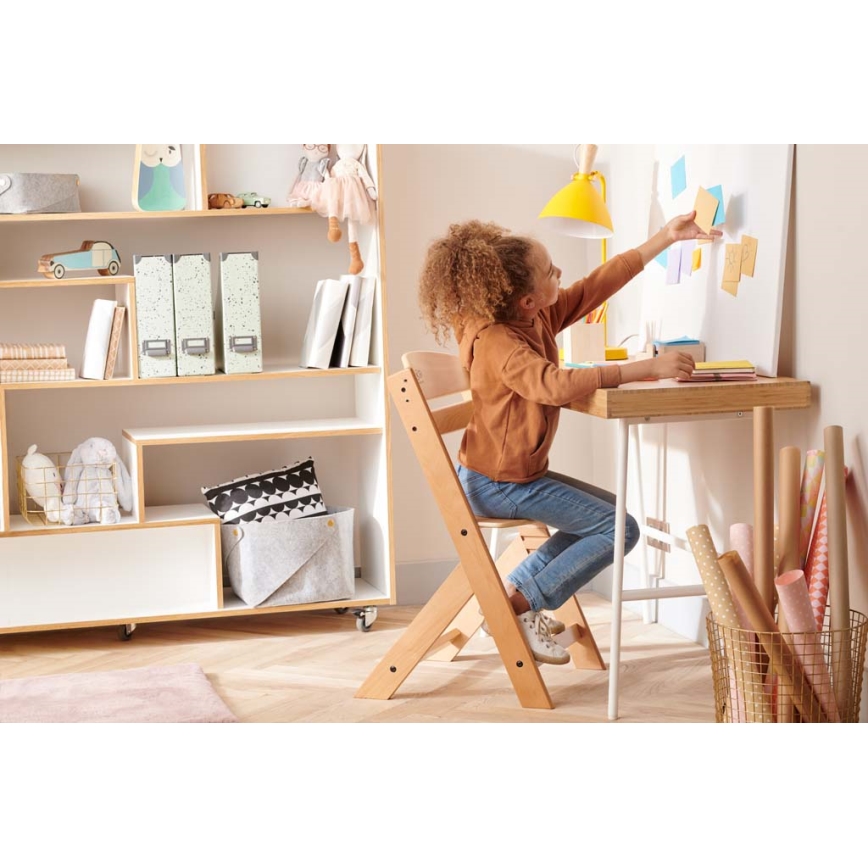KINDERKRAFT - Silla de comedor infantil con acolchado ENOCK gris/blanco