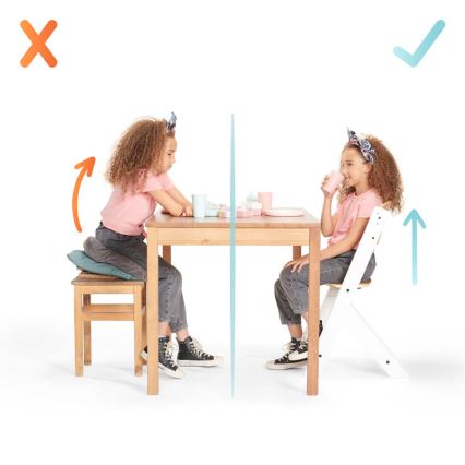 KINDERKRAFT - Silla de comedor infantil con acolchado ENOCK gris/blanco