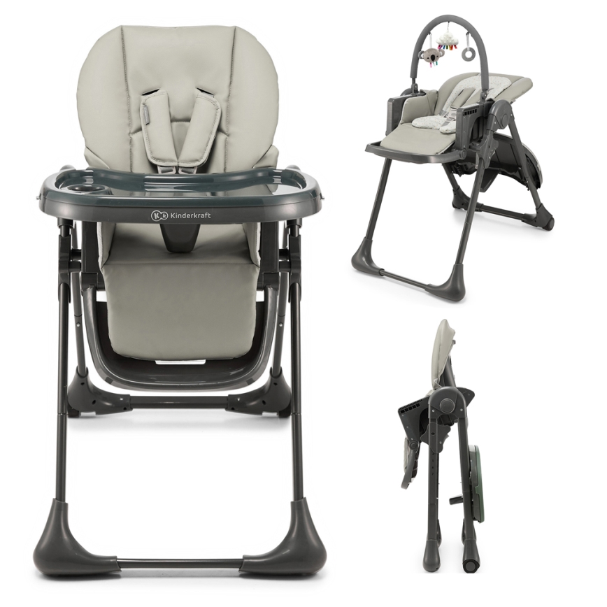 KINDERKRAFT - Trona infantil 2 en 1 TUMMIE gris