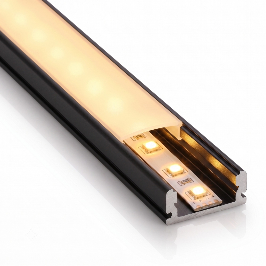 Set 1x cinta LED MYLIVING LIGHTSTRIP LED/22W/230V 5 m + 5x perfil empotrable de 1 m negro/blanco