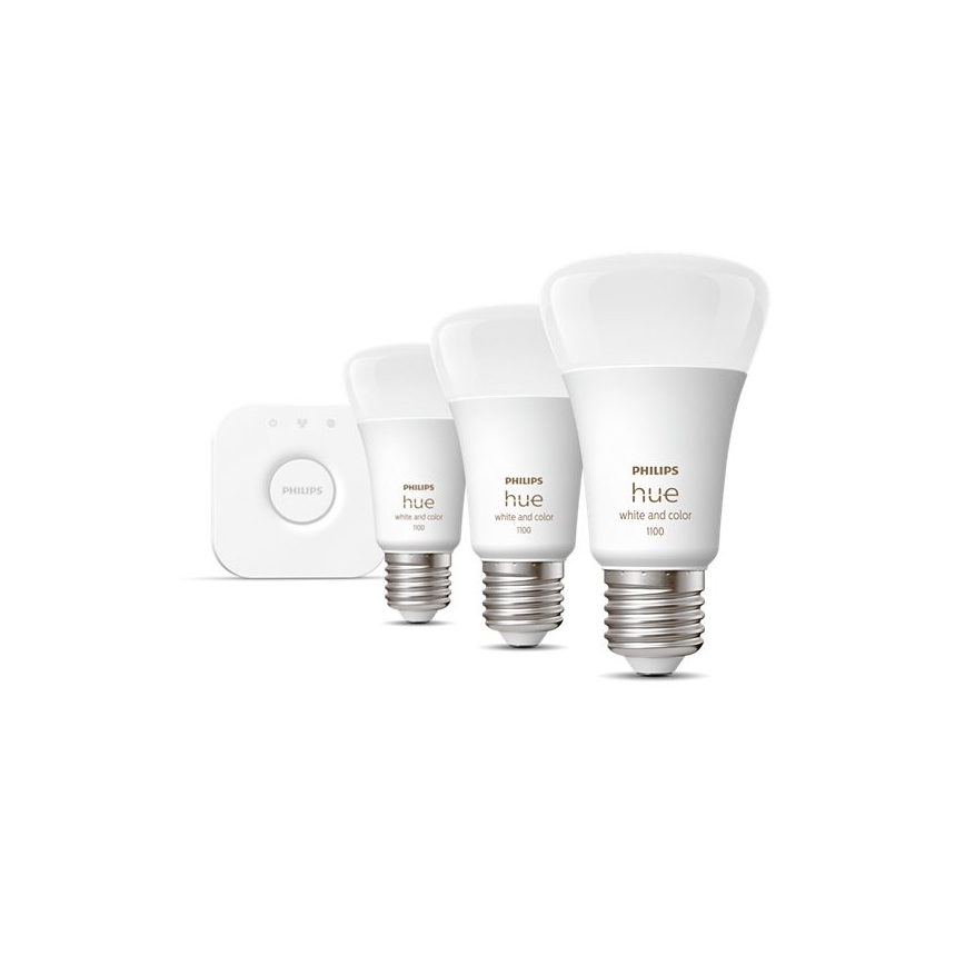 Kit básico Philips Hue WHITE AND COLOR AMBIANCE 3xE27/9W/230V 2000-6500K + Hue bridge
