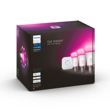 Kit básico Philips Hue WHITE AND COLOR AMBIANCE 3xE27/9W/230V 2000-6500K + Hue bridge