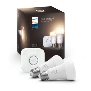 Kit básico Philips Hue WHITE 2xE27/9,5W 2700K + Hue Bridge