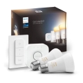 Kit básico Philips Hue WHITE AMBIANCE 2xE27/8W/230V + Hue Bridge y interruptor regulador