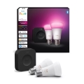 Kit básico Philips Hue WHITE AND COLOR AMBIANCE 2xE27/8,1W 1000-20000K + Hue bridge