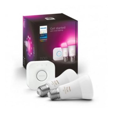 Kit básico Philips Hue WHITE AND COLOR AMBIANCE 2xE27/9W/230V 2000-6500K + Hue Bridge