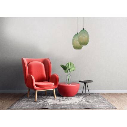 Lámpara colgante ELLIPTIC 1xE27/11W/230V verde