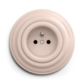 Kliklap - Enchufe doméstico retro con marco, 230V, color rosa empolvado