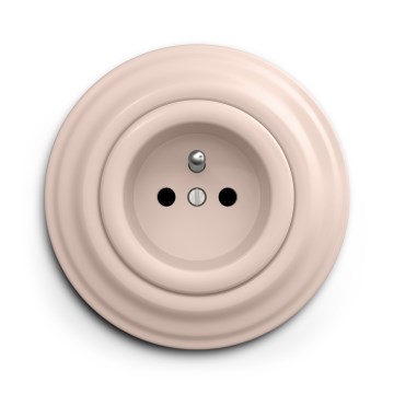 Kliklap - Enchufe doméstico retro con marco, 230V, color rosa empolvado
