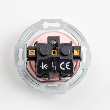 Kliklap - Enchufe doméstico retro con marco, 230V, color rosa empolvado