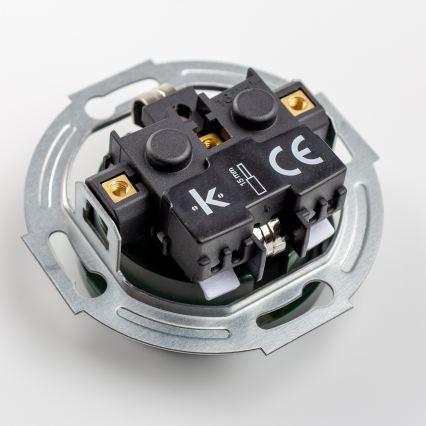 Kliklap - Enchufe doméstico retro con marco SCHUKO 230V/16A, verde